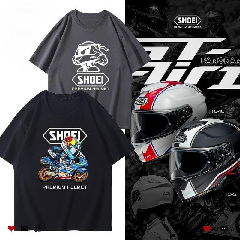 Casque Shoei Périphérique Locomotive T-shirt à Manches Courtes pour Homme et Femme Moto Tout-terrain Été Respirant à Manches Courtes cm