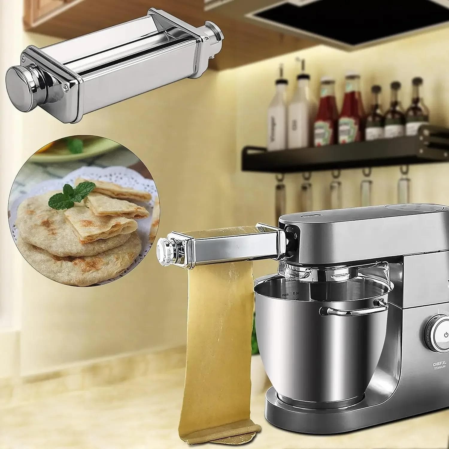 2025 Chaud Pour Accessoires Kenwood Chef Kenwood Set Laminoir Coupe-Spaghetti et Coupe-Fettuccine Accessoires Machine de Cuisine Att