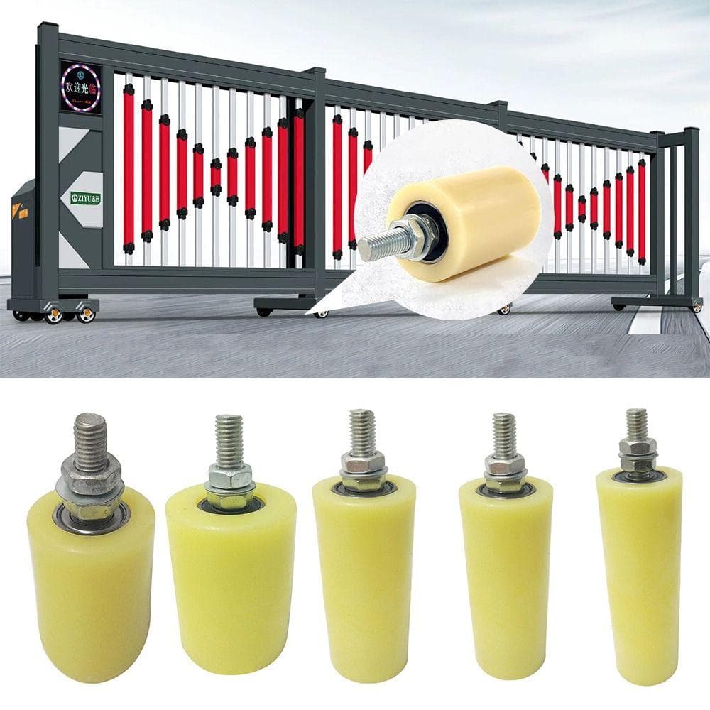 Rouleau de guidage de portail coulissant en plastique, roulement en nylon, roues de guidage, support d'assemblage de portail coulissant
