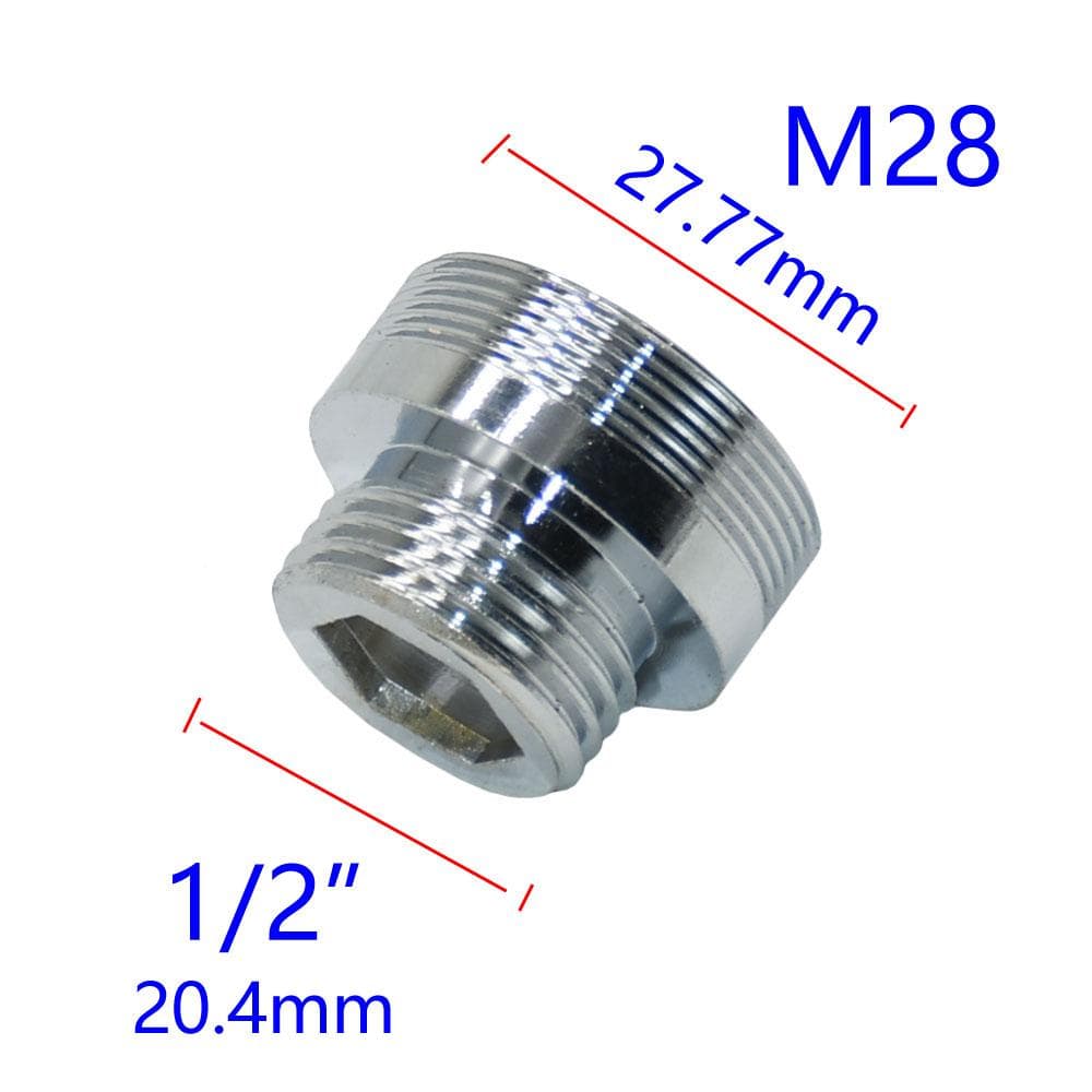 Connecteur Fileté Mâle Femelle en Laiton 1/2  vers M16 M18 M24 M28 Pour Aerateur Purificateur d'Eau Robinet Raccords en Cuivre Placage Argent