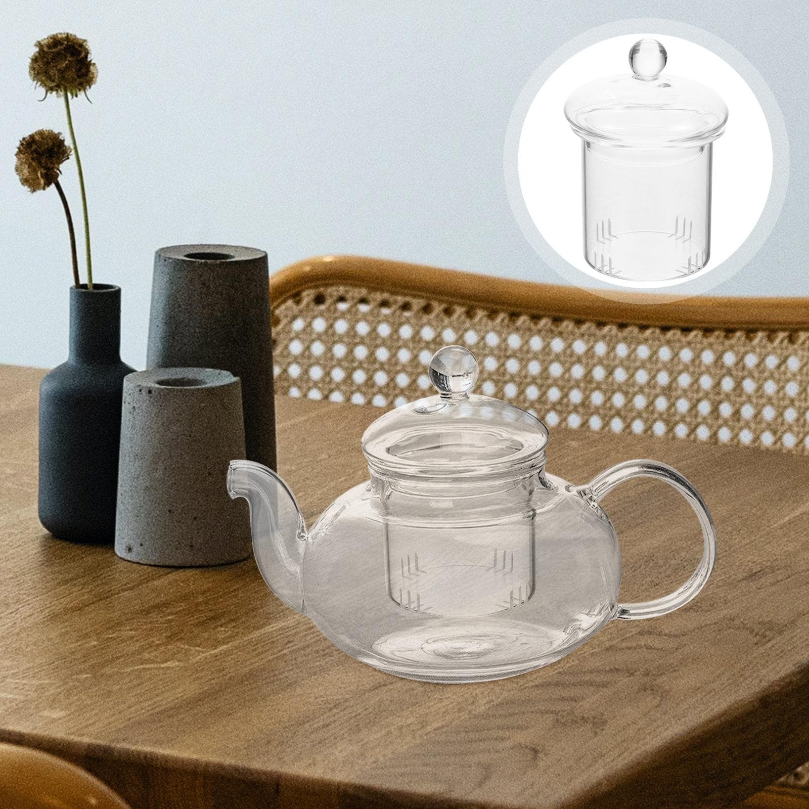 Theezeef Infuser Glas Filter losse Vergieten Zeven Theepot Bladsteiler Potdeksels Transparante Filters Accessoires Vervanging transparant