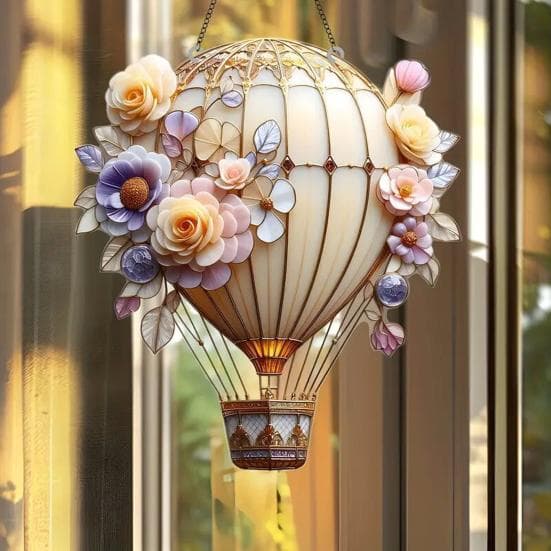 Décoration Montgolfière Pendentif Acrylique Plat 2D Montgolfière Colorée