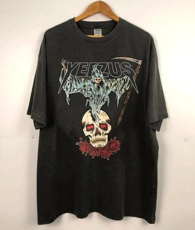 Yeezus Kanye West T-shirt, Reaper Kanye West Tour Shirt Unisex Heren Dames T-shirt Korte Mouw Shirt Unisex Heren Dames Zomer cm