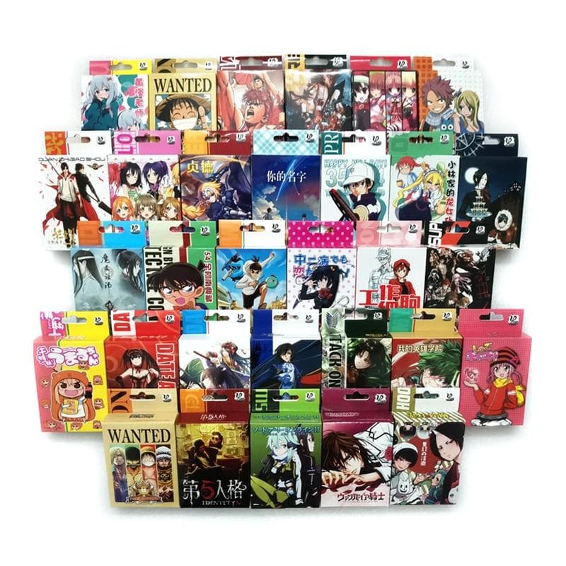 Anime Poker Kaarten Speelgoed SAO Fairy Tail Jujutsu Kaise Demon Slayer Danganronpa Bordspel Kaarten Hardcover Poker Speelgoed Cadeau