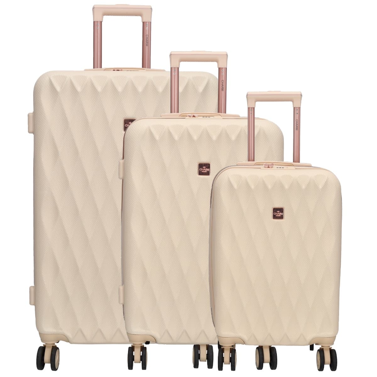 Charm london honey set de 3 valises-Beige