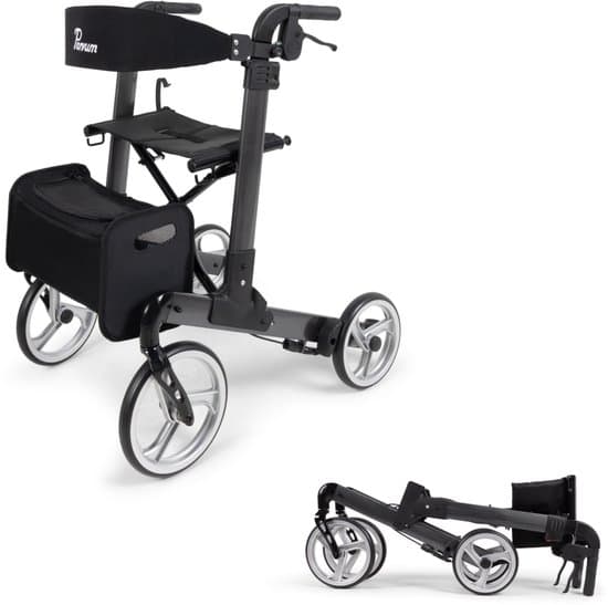 Parvum Luxo Large Rollator - Hochwertiger doppelt faltbarer Rollator (6,9 kg)-Antracite