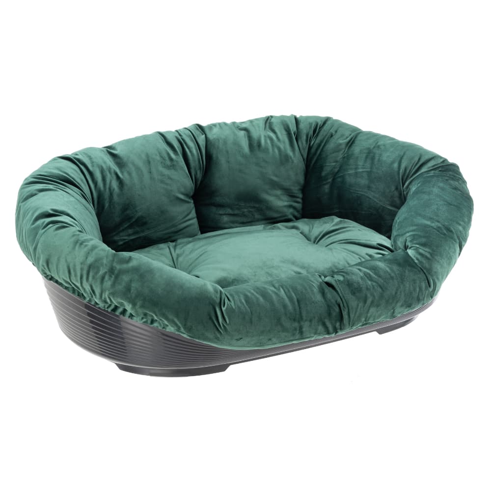 Ferplast Siesta Deluxe avec housse Sof vert velours pour chien et chat - taille 10 : L 96 x l 71 x H 32 cm
