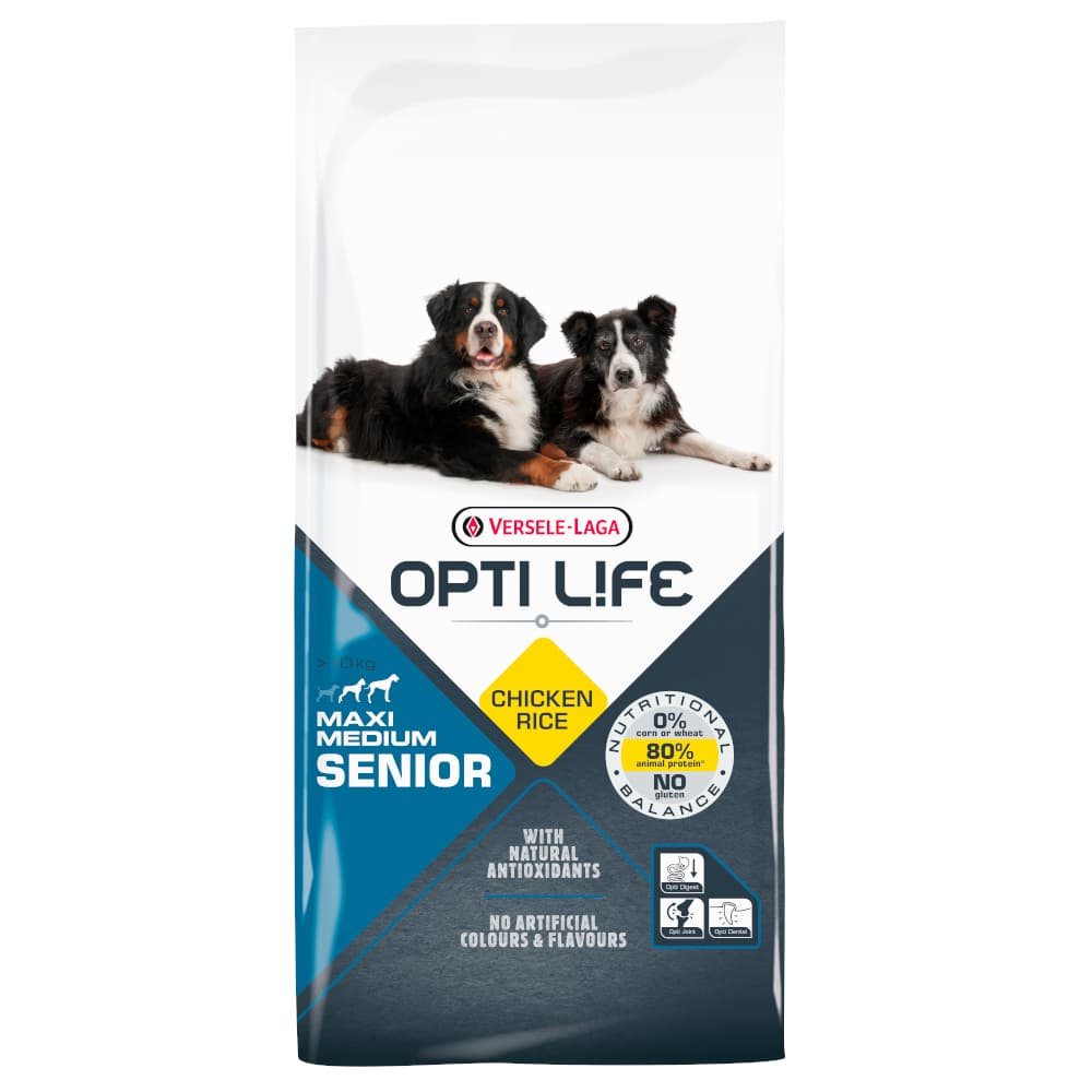 12,5kg Senior Medium & Maxi Opti Life - Croquettes pour chien âgé