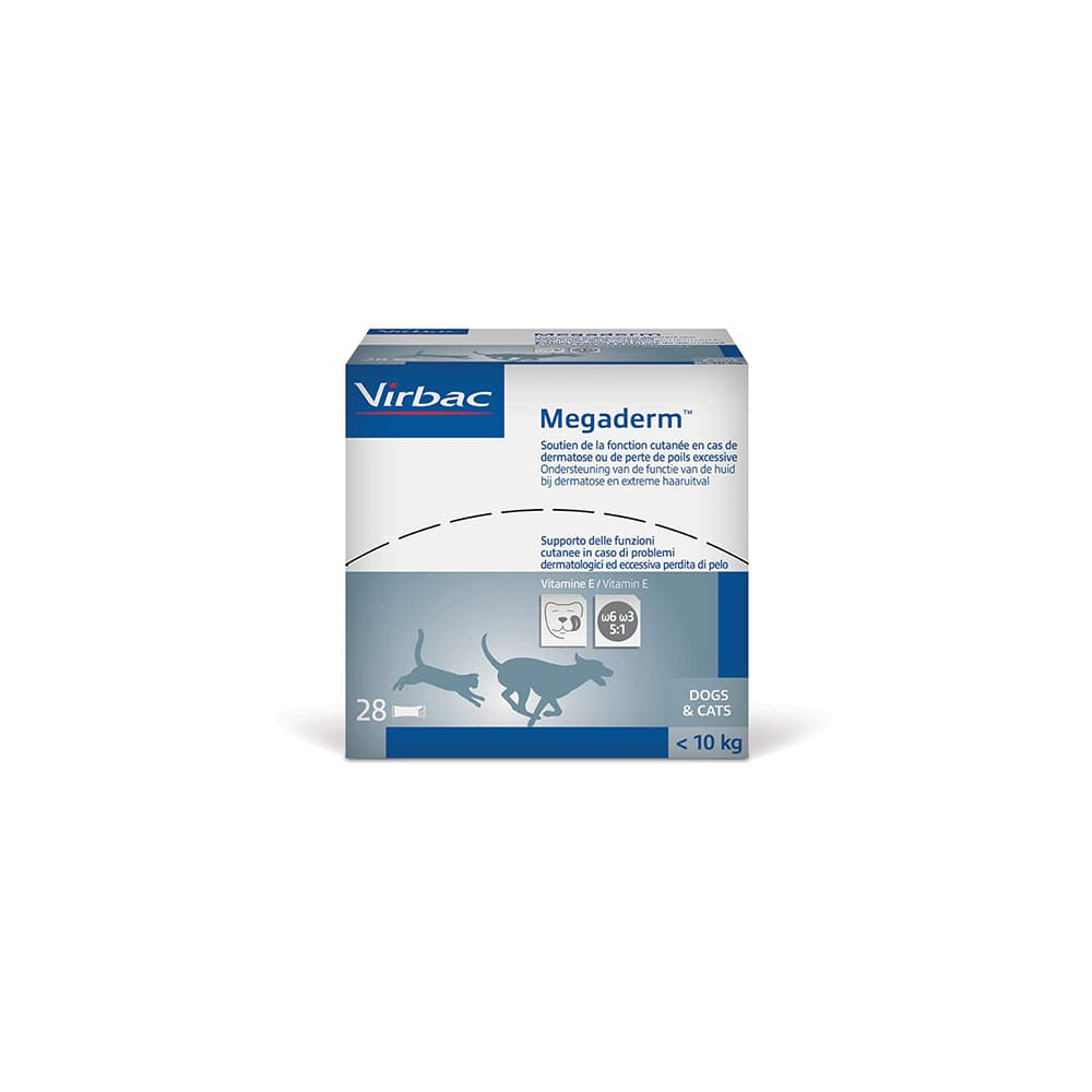 Virbac Megaderm pour chien et chat - 28 x 4 mL, pour les chats et les chiens de moins de 10 kg