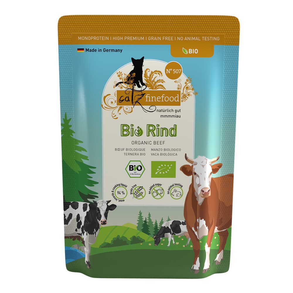 catz finefood Bio 12 x 85 g pour chat - No.507 bœuf bio