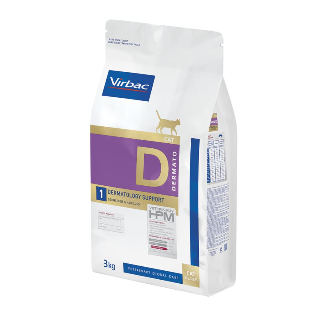 3kg D1 Dermatology Support Virbac Veterinary HPM - Croquettes pour chat