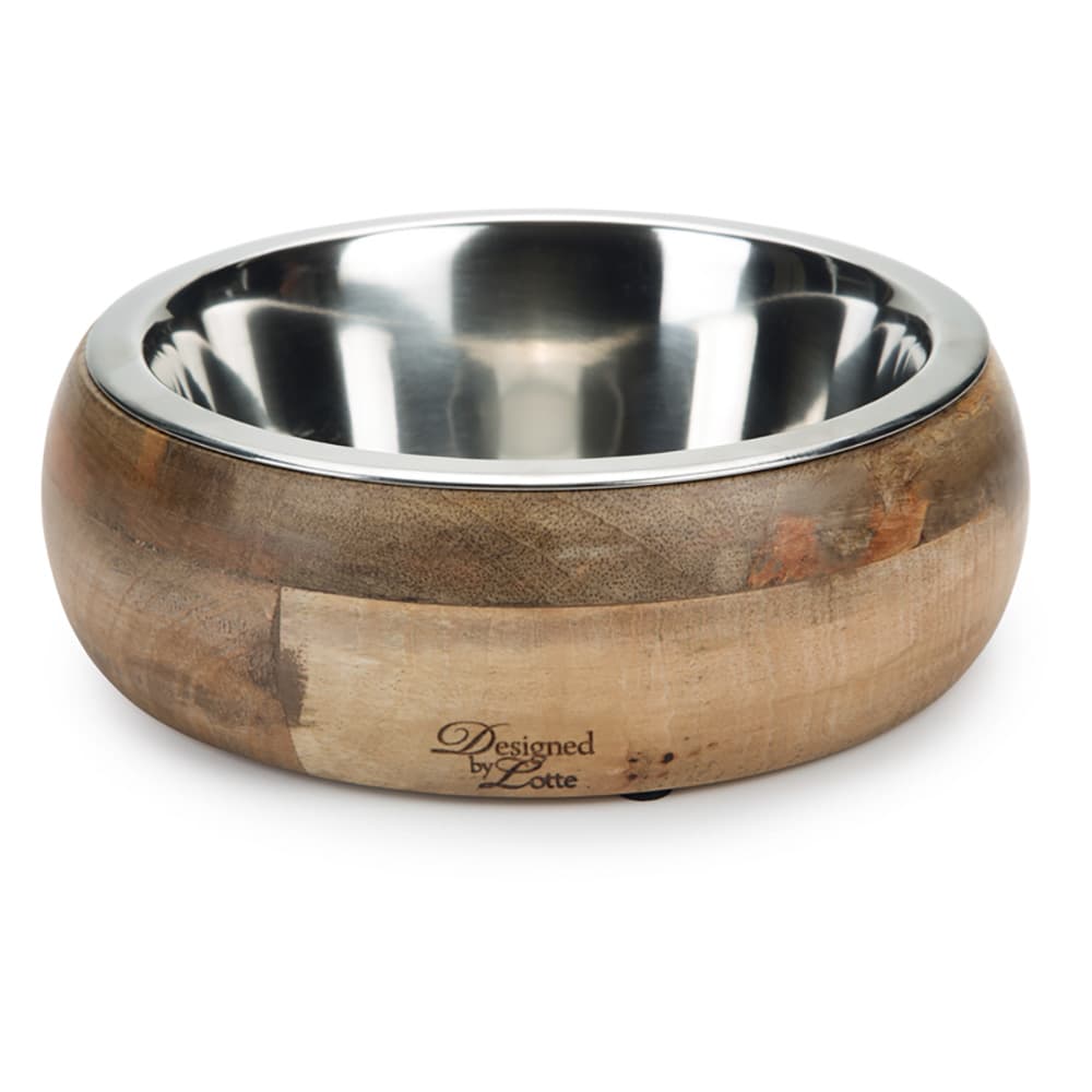 Gamelle en bois et inox Designed by Lotte Mandira pour chien - capacité : 1300 ml, 21 cm de diamètre