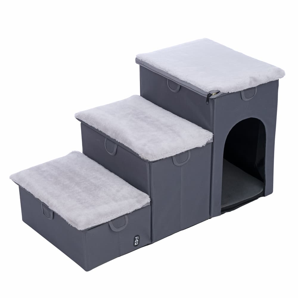 escalier pliable pour animaux domestiques TIAKI, 3 marches 76 x 39 x 41 cm, pour chien
