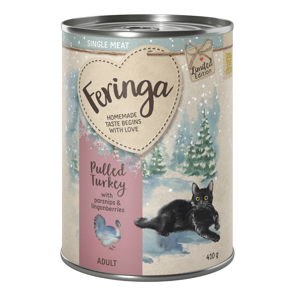 Édition limitée : Feringa Single Meat Menu d'hiver, dinde, panais pour chat 6 x 410 g