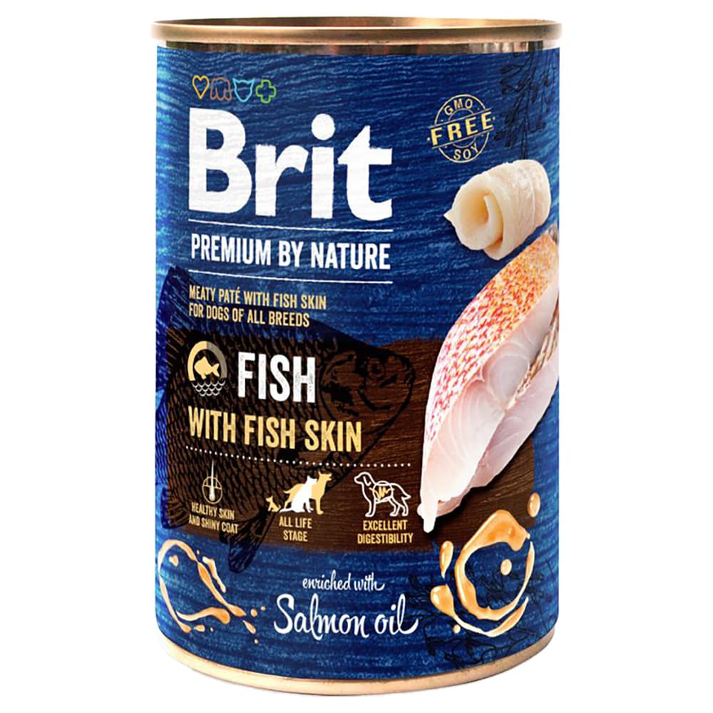Brit Premium by Nature 12 x 400 g - poisson, peau de poisson