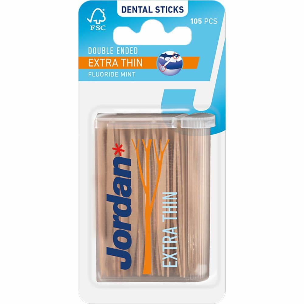 3x Jordan Tandenstokers Double Ended Extra Thin 105 stuks