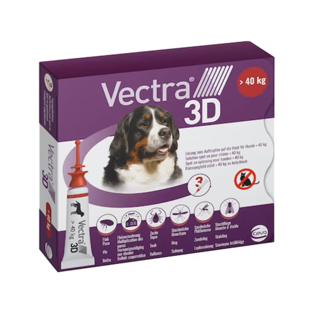 Vectra Anti-vlo & Teek 3D Hond XL >40 kg 3 stuks