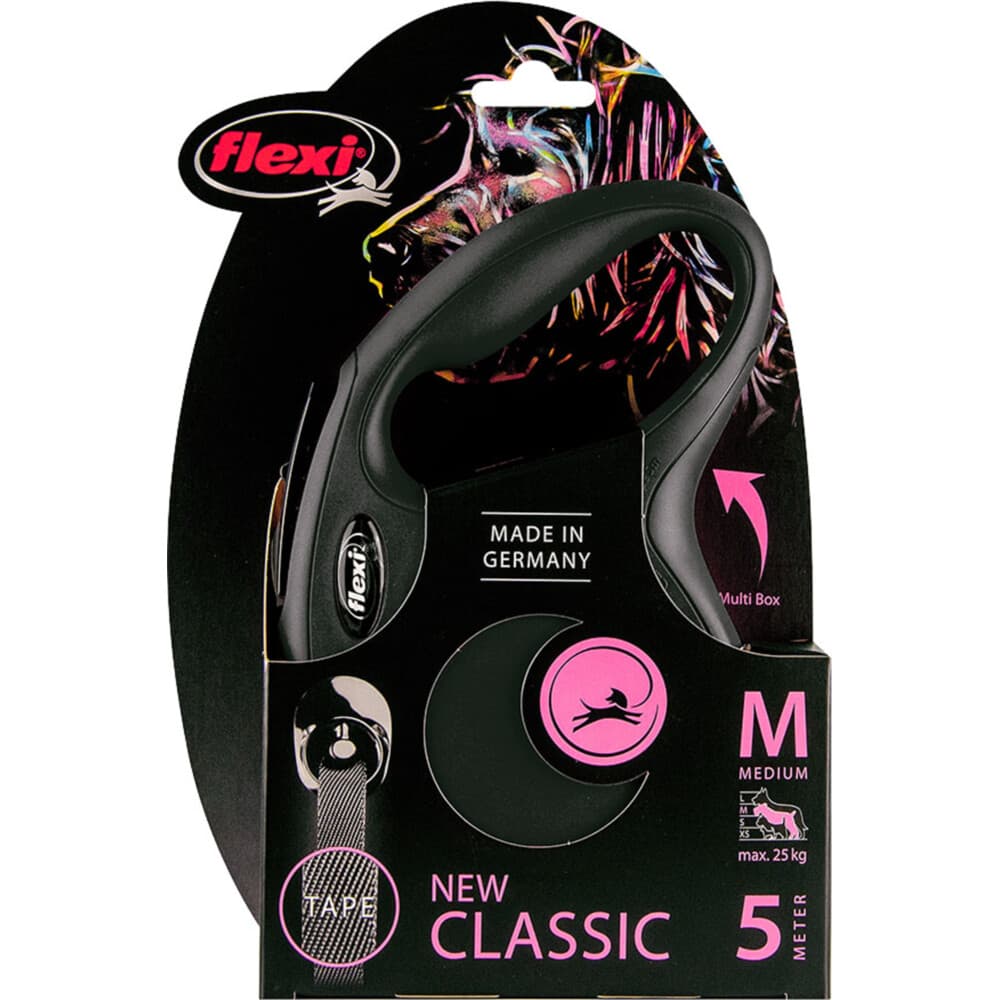Flexi Rollijn Classic Tape 5 mtr tot 25 kg Zwart