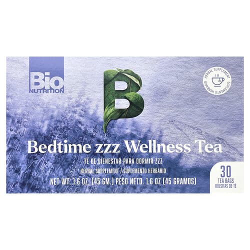 Bio Nutrition, Bedtime zzz Wellness Tea, cafeïnevrij, 30 theezakjes, 1,6 oz (45 g)