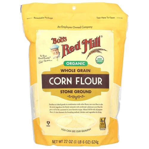 Bob's Red Mill, Biologische volkoren maïsmeel, 22 oz (624 g)
