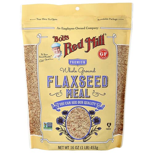 Bob's Red Mill, Premium volkoren gemalen lijnzaadmeel, 1 lb (453 g)