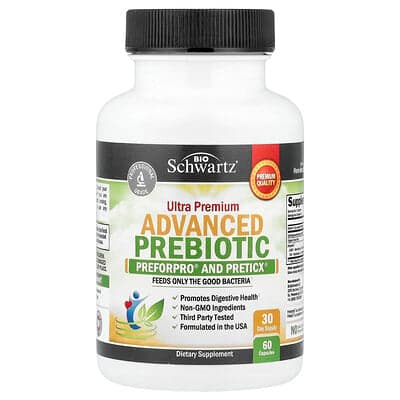 BioSchwartz, Ultra Premium Geavanceerde Prebiotica, 60 Capsules