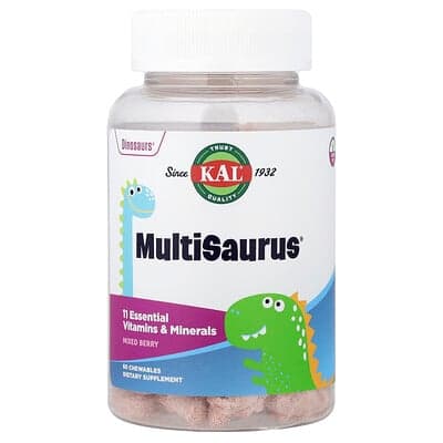KAL, MultiSaurus®, Gemengde Bessen, 60 Kauwtabletten