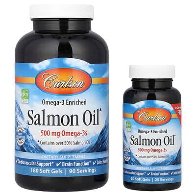 Carlson, Omega-3 verrijkte zalmolie, 230 zachte gels