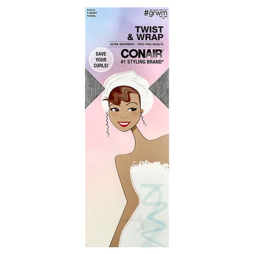 Conair, Twist & Wrap T-Shirt Handdoek, 1 Handdoek
