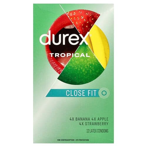 Durex, Latex condooms, tropisch, nauwsluitend, 12 latex condooms