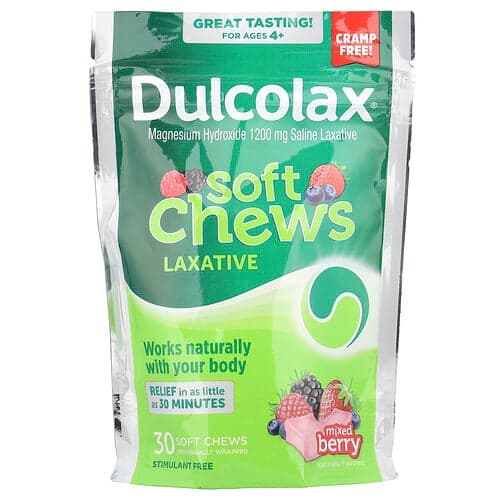 Dulcolax, Soft Chews Laxeermiddel, Voor 4+, Gemengde Bessen, 30 Zachte Chews