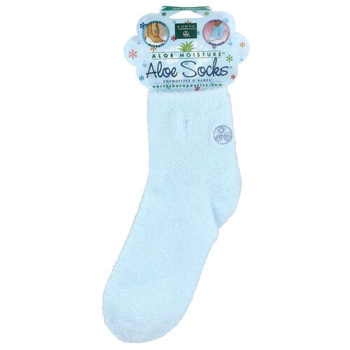 Earth Therapeutics, Aloë vocht, Aloë sokken, blauw, 1 paar