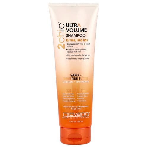 Giovanni, 2chic®, Ultra Volume Shampoo, Voor Fijn, Slap Haar, Papaya + Mandarijn Boter, 8.5 fl oz (250 ml)
