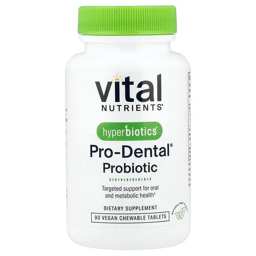 Vital Nutrients, Hyperbiotica®, Pro-Dental® Probiotisch, Natuurlijke Munt, 90 Veganistische Kauwtabletten