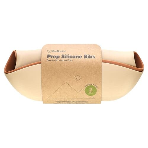KeaBabies, Prep siliconen slabbetjes, 6-36 maanden, terracotta, 2 stuks