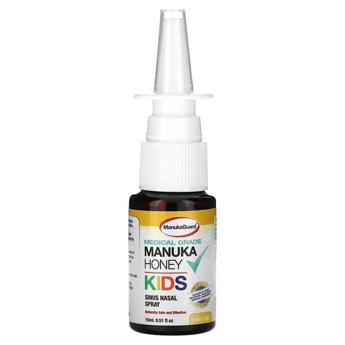 ManukaGuard, Kinderen, Manukahoning van medische kwaliteit, Sinus neusspray, alcoholvrij, 0.51 fl oz (15 ml)