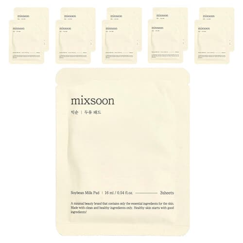 Mixsoon, Sojabonenmelkpad, 30 vellen, 0,54 fl oz (16 ml), 10 stuks