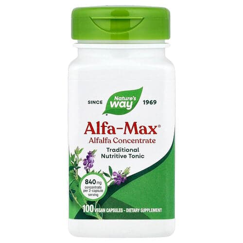 Nature's Way, Alfa-Max®, Alfalfa-concentraat, 100 veganistische capsules