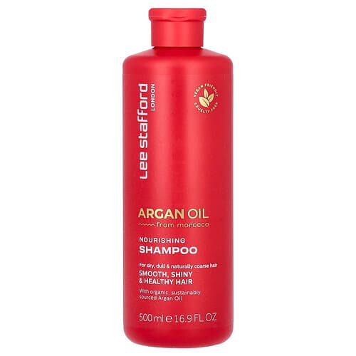 Lee Stafford, Voedende shampoo met arganolie, voor droog, dof en natuurlijk stug haar, 500 ml