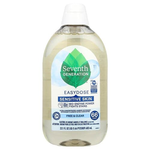 Seventh Generation, Easydose, ultrageconcentreerd wasmiddel, Free & Clear, 66 wasbeurten, 683 ml