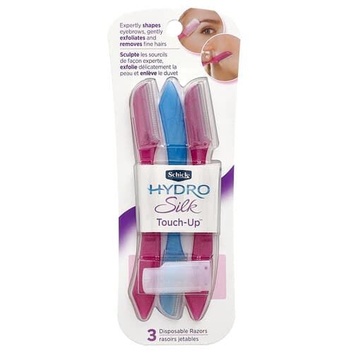 Schick, Hydro Silk Touch Up, diverse kleuren, 3 wegwerpscheermesjes