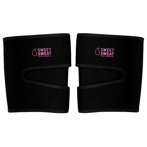 Sports Research, Sweet Sweat®, Dijtrimmers, Medium, Zwart & Roze, 1 Paar