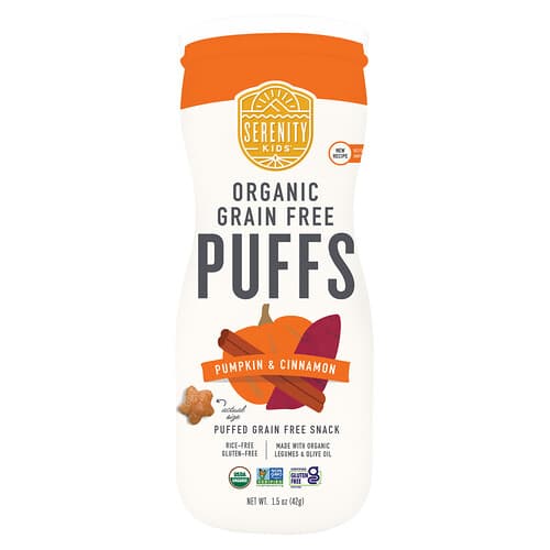 Serenity Kids, Biologische graanvrije puffs, pompoen & kaneel, 42 g
