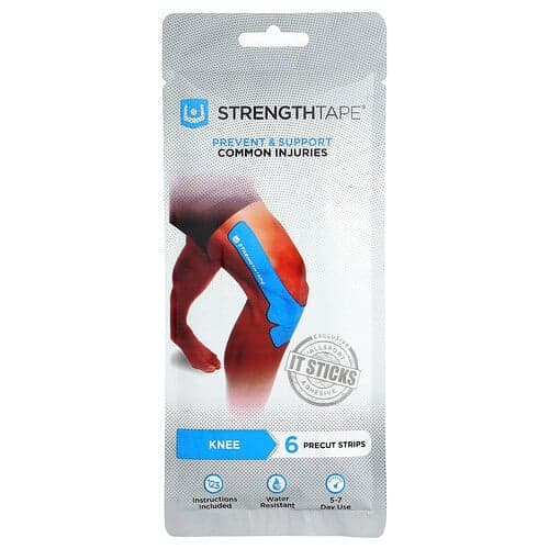 Strengthtape, Kinesiologietape voor de knie, 6 voorgesneden stroken