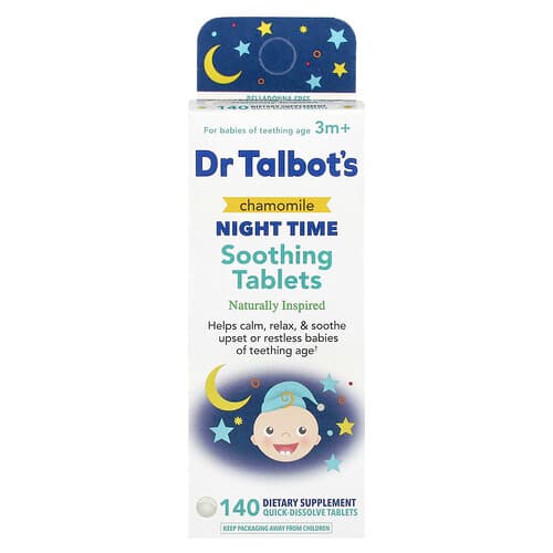 Dr. Talbot's, Kamille Nacht Verzachtende Tabletten, 3m+, 140 Snel Oplossende Tabletten