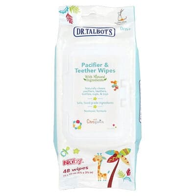 Dr. Talbot's, Fopspeen- en bijtringdoekjes, 0 m +, vanillemelk, 48 doekjes