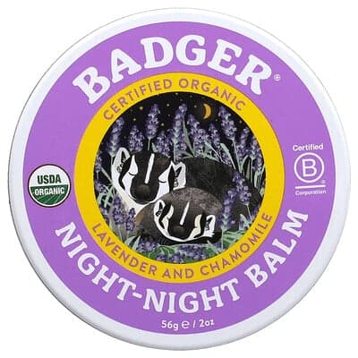 Badger, Biologische nachtbalsem, lavendel en kamille, 56 g