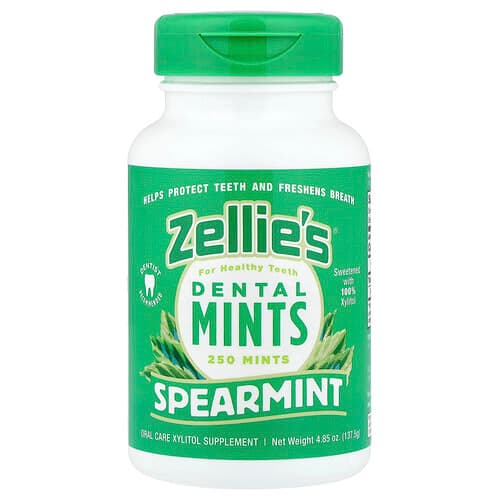 Zellie's, Tandheelkundige pepermuntjes, groene munt, 250 stuks