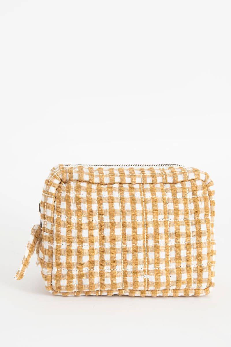 Trousse De Toilette À Carreaux - Jaune Foncé