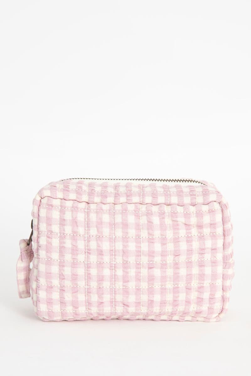 Trousse De Toilette À Carreaux - Violet Clair